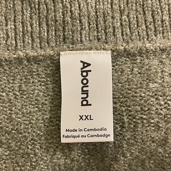 ABOUND COZY POLO SWEATER IN GREEN LICHEN IN SIZE XXL NWT - Picture 9 of 10